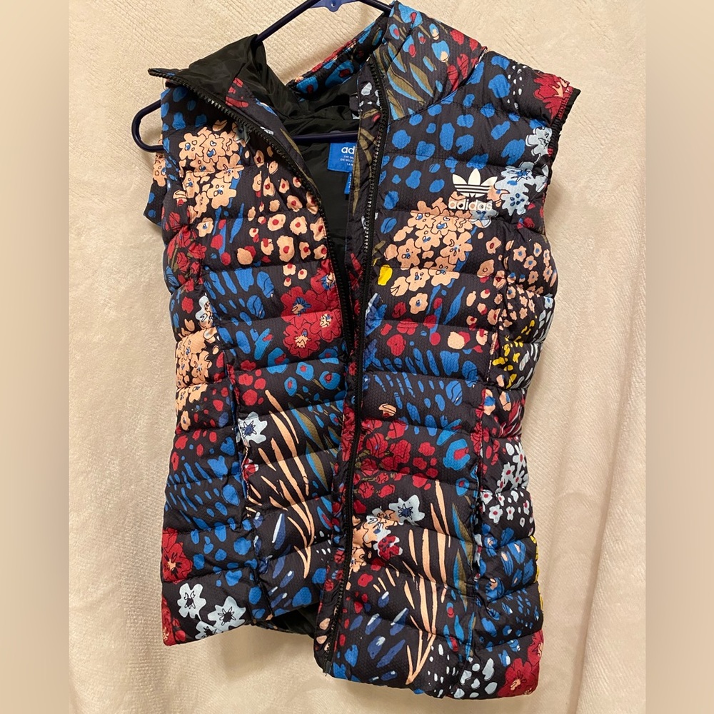 Adidas hooded floral vest
